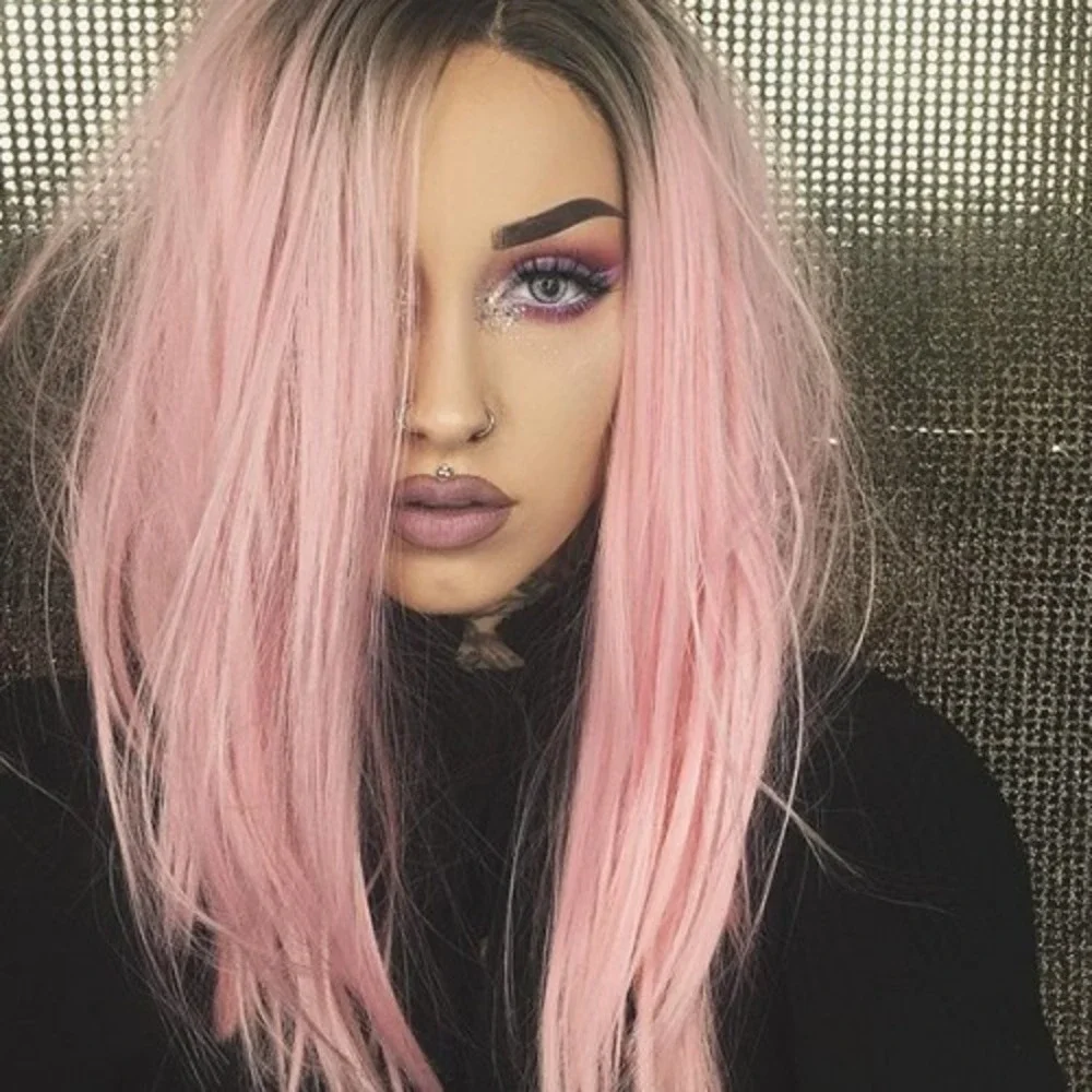 Uniwigs Bob Synthetic Lace Front Wig Pink Ombre Tonya 2016 Straight